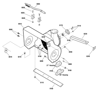 Auger Housing Group Diagram and Parts List for 1695691 2009 Briggs and Stratton Snow Blower